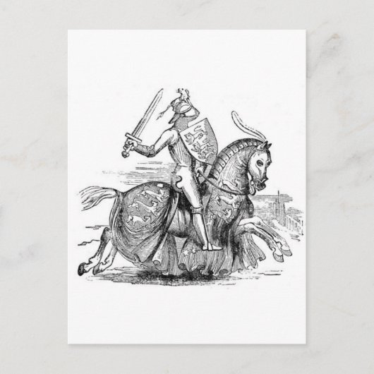 Postkarte Ritter auf Pferd (Vorderseite)