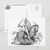 Postkarte Ritter auf Pferd (Vorne/Hinten)