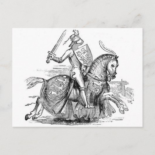 Postkarte Ritter auf Pferd (Vorderseite)