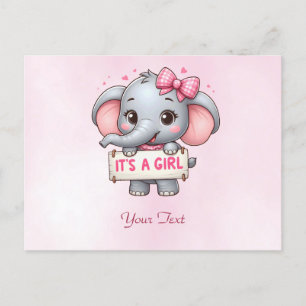 Postkarte rosa Elefant
