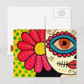 Postkarte "Rosa Mexicano" Tag der Toten (Vorne/Hinten)