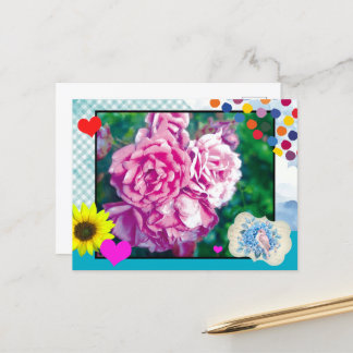 Postkarte Rose und mehr