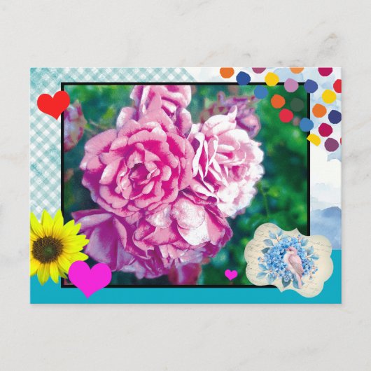 Postkarte Rose und mehr (Vorderseite)
