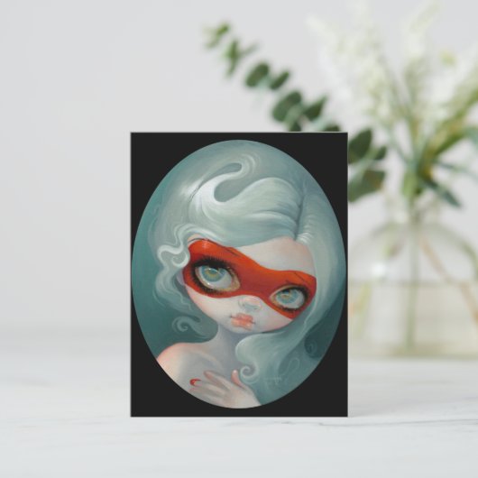 Postkarte "Rote Maske" (Stehend Vorderseite)