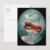 Postkarte "Rote Maske" (Vorne/Hinten)