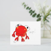Postkarte "Roter Frosch" (Stehend Vorderseite)