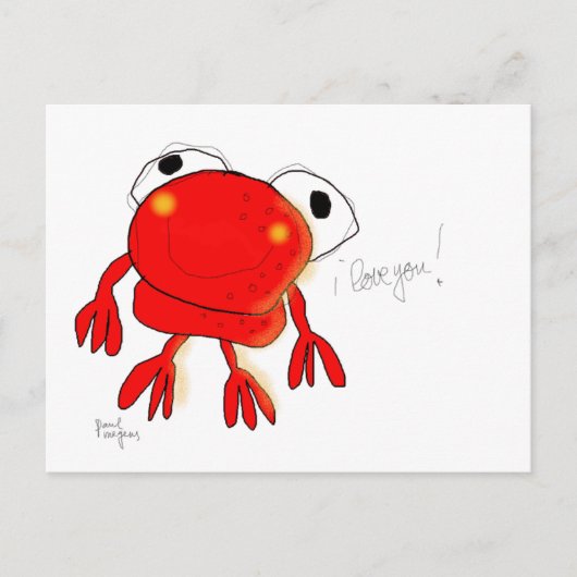 Postkarte "Roter Frosch" (Vorderseite)