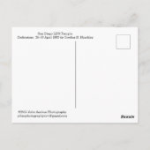 Postkarte: San Diego LDS Temple Abend Image Postkarte (Rückseite)