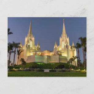 Postkarte: San Diego LDS Temple Abend Image Postkarte