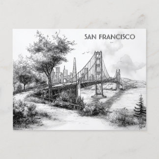 Postkarte San Francisco Black and White Travel