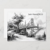 Postkarte San Francisco Black and White Travel (Vorne/Hinten)