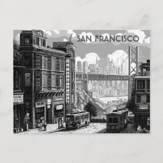 Postkarte San Francisco Black and White Travel