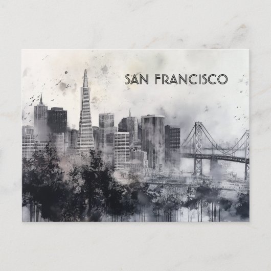 Postkarte San Francisco Black and White Travel (Vorderseite)