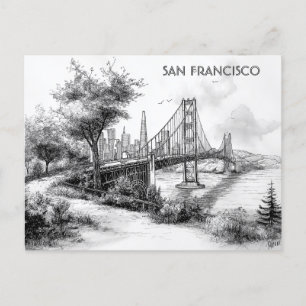 Postkarte San Francisco Black and White Travel