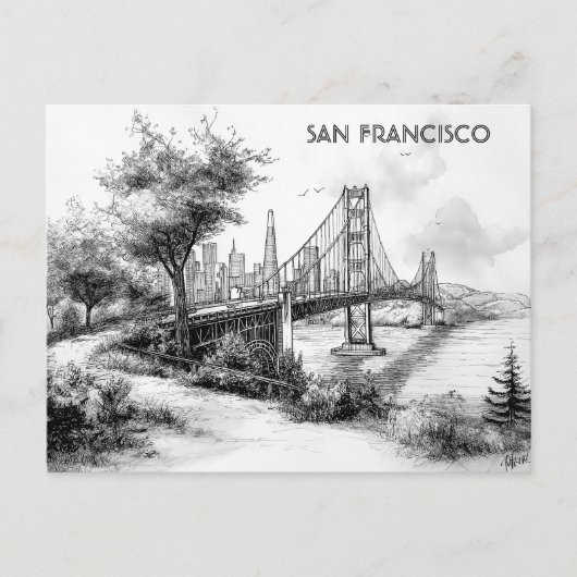 Postkarte San Francisco Black and White Travel (Vorderseite)