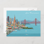 Postkarte San Francisco Golden Gate Bridge (Vorne/Hinten)