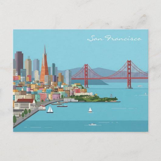 Postkarte San Francisco Golden Gate Bridge (Vorderseite)