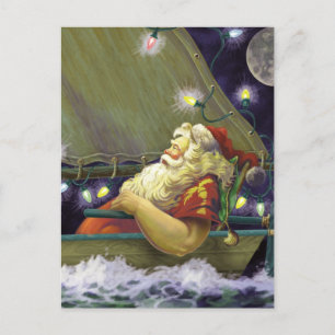 Postkarte Santa Boat