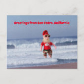 Postkarte - Santa in Surf (Vorderseite)