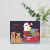 Postkarte Santa & Reindeer (Stehend Vorderseite)