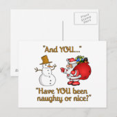 Postkarte Santa & Snowman - anpassen (Vorne/Hinten)