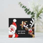 Postkarte Santa und Rentiere (Stehend Vorderseite)