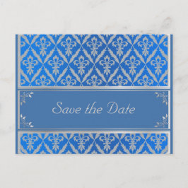 Postkarte - Save the Date Fleur Light Blue