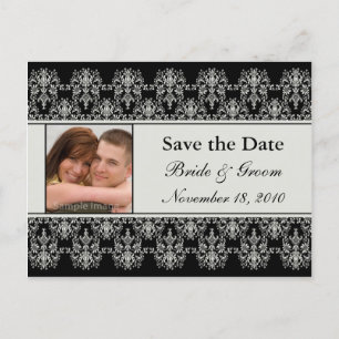 Postkarte Save the Date Foto - Damask