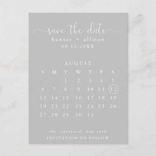 Postkarte | SAVE THE DATE | Kalender (Vorderseite)