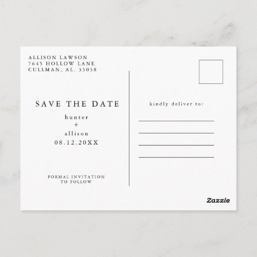 Postkarte | SAVE THE DATE | Kalender (Rückseite)