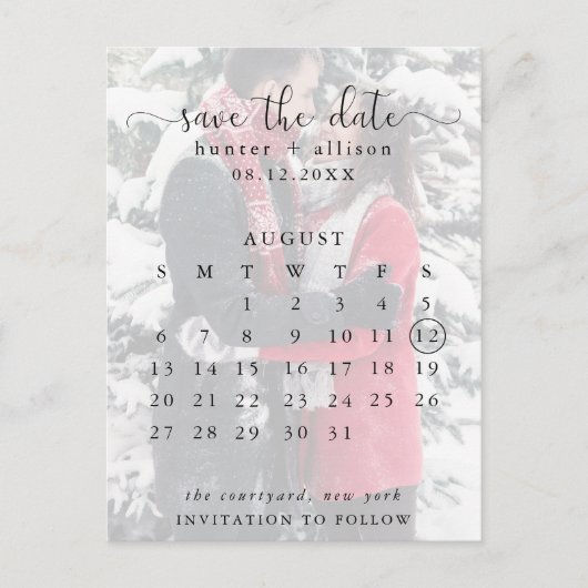 Postkarte | SAVE THE DATE | Kalender (Vorderseite)