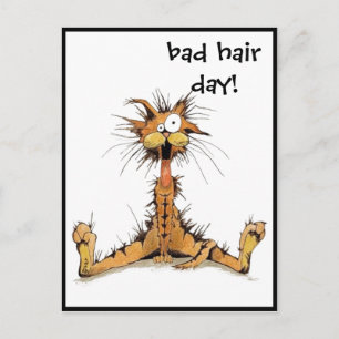 Postkarte - Schlimmer Haartag!