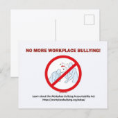 Postkarte - Schluss mit Mobbing am Arbeitsplatz (Vorne/Hinten)