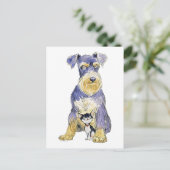 Postkarte Schnauzer & Kitten (Stehend Vorderseite)