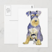 Postkarte Schnauzer & Kitten (Vorne/Hinten)