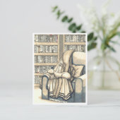 Postkarte: Schnürsenkel in der Bibliothek Postkarte (Stehend Vorderseite)