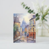 POSTKARTE Schöne Wasserfarben von Paris Reise (Stehend Vorderseite)
