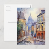 POSTKARTE Schöne Wasserfarben von Paris Reise (Vorne/Hinten)