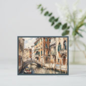 POSTKARTE Schöne Wasserfarben von Venedig Reise (Stehend Vorderseite)