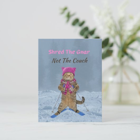 Postkarte, Schredderei der Skatkatze Gnar Postkarte (Stehend Vorderseite)