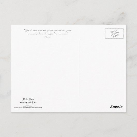 Postkarte (Schrift): Geburtsstunde von St. Joseph (Rückseite)