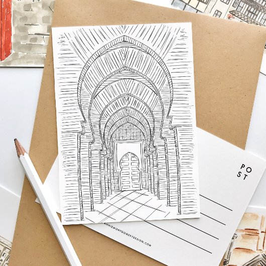 Postkarte Schwarz/Weiß Marokkos