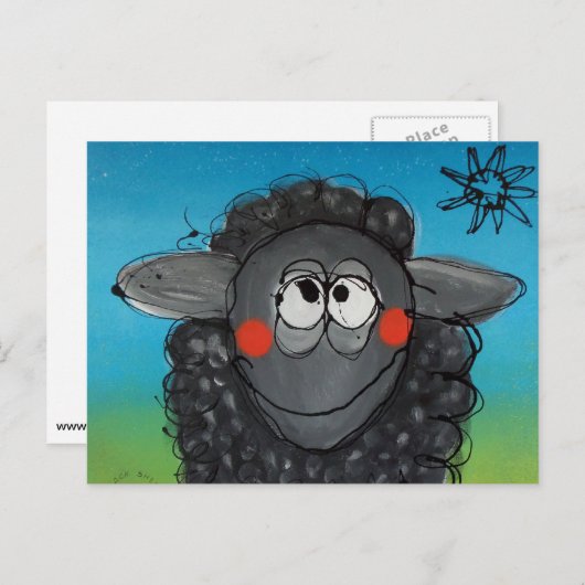 Postkarte "Schwarzes Schaf" (Vorne/Hinten)