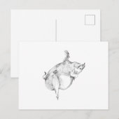 Postkarte 'Schweine Können Fliegen' (Vorne/Hinten)