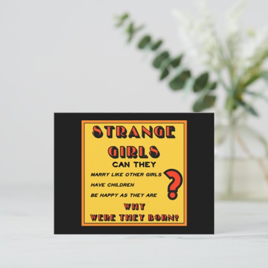 Postkarte "Seltsame Mädchen" (Stehend Vorderseite)