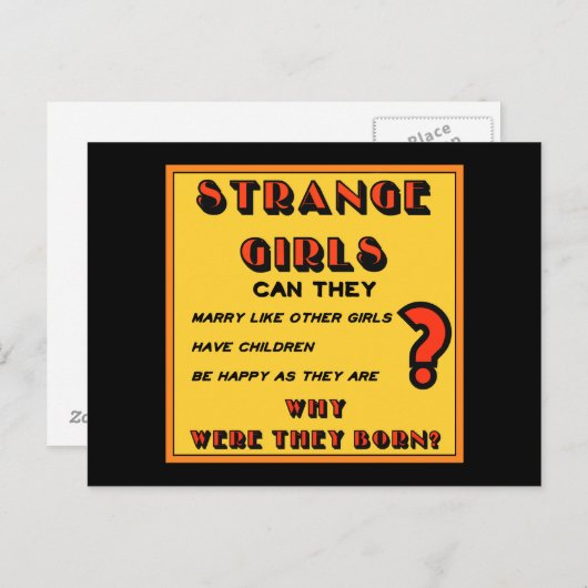 Postkarte "Seltsame Mädchen" (Vorne/Hinten)