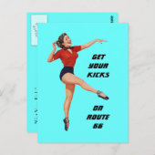 Postkarte Sie erhalten Ihre Kicks auf Route 66 - R (Vorne/Hinten)