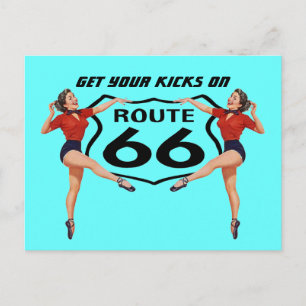 Postkarte Sie erhalten Ihre Kicks auf Route 66 - R