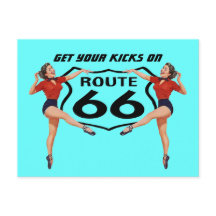 Postkarte Sie erhalten Ihre Kicks auf Route 66 - R