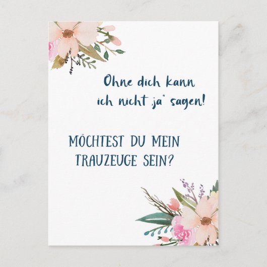 Postkarte - Sie wollen mein Trauzeuge sein (Vorderseite)